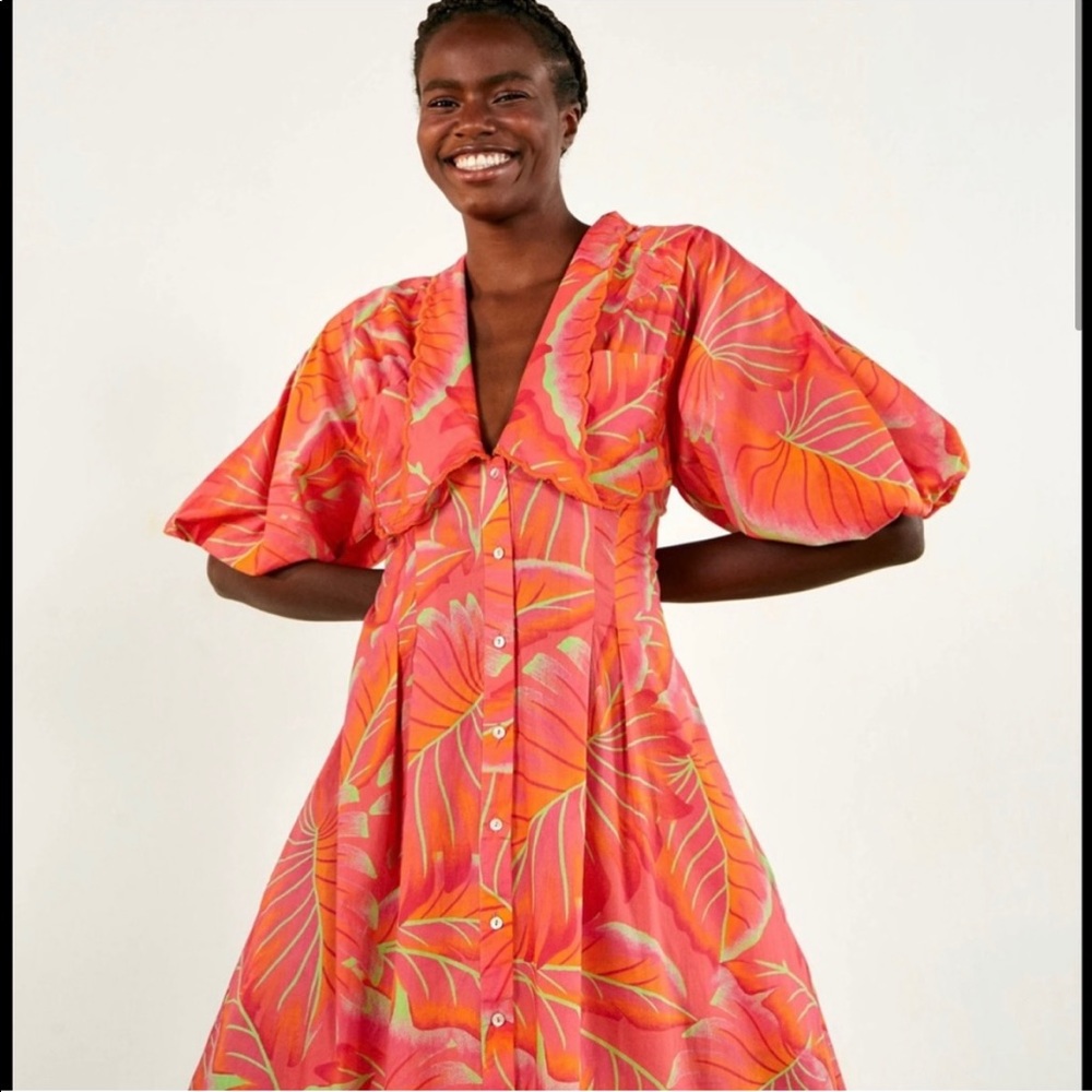 BNWT Farm Rio Bright Forest Midi Dress